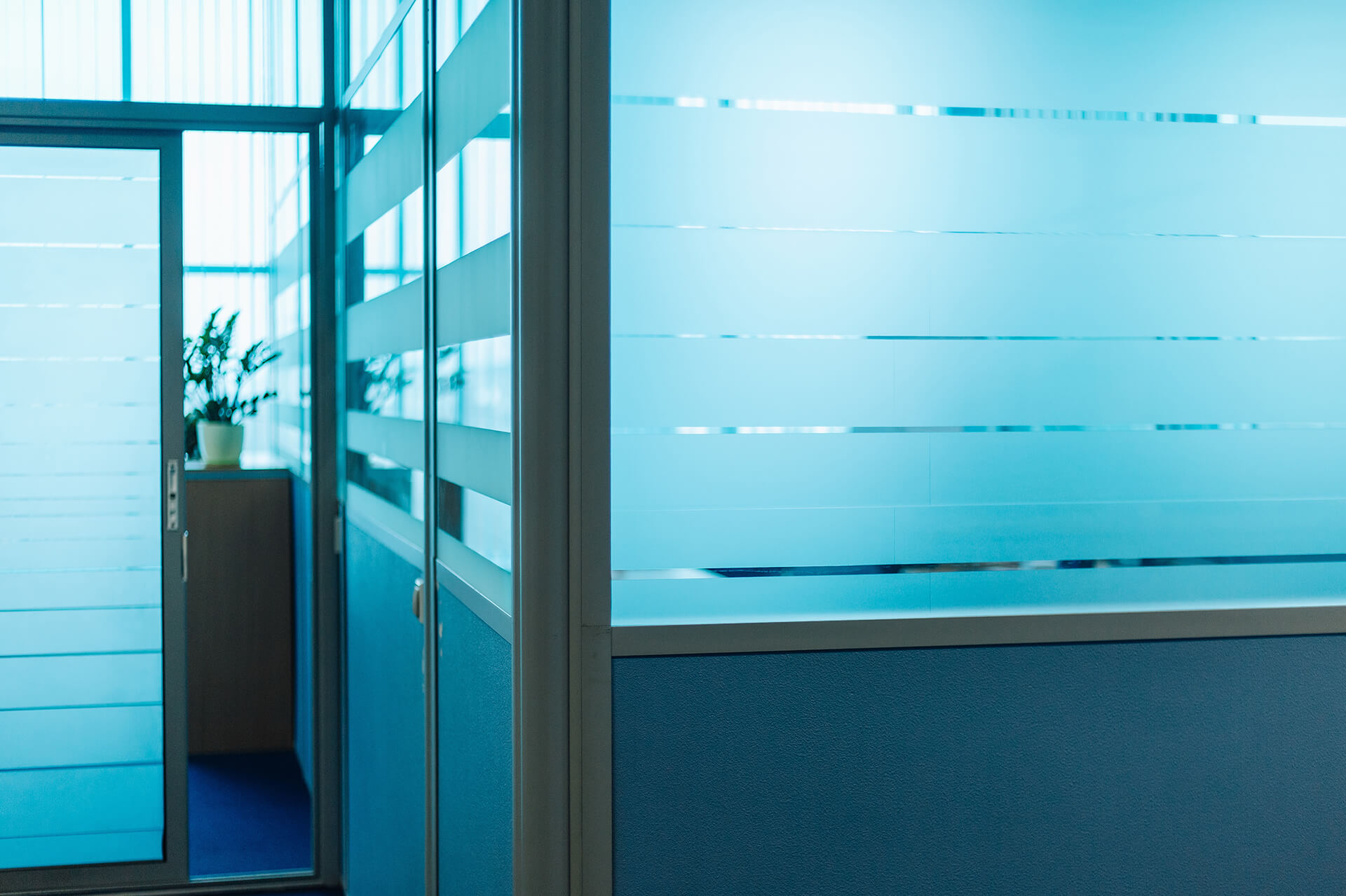 Office Composite Partitions with Frost Film Strips